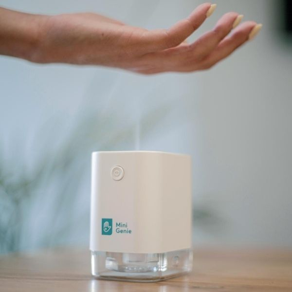 Mini Genie smart fog dispenser white color hand cleaner